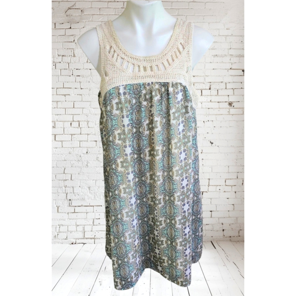 Jamie & Layla Crochet Boho Dress Multicolor Size XL